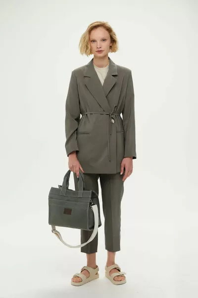 Средняя холщовая сумка с эффектом стирки Хаки