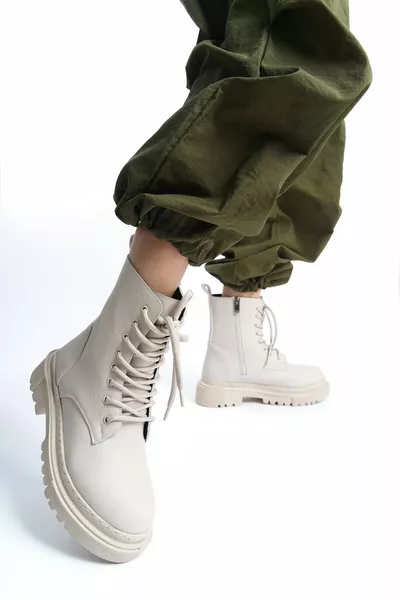 بيج ماتي زيبر المرأة الدانتيل متابعة الأحذية الدافئة بطانة البريدية