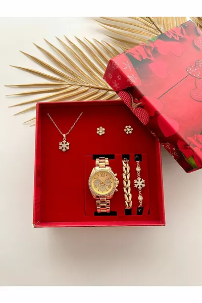 Женские наручные часы часы, браслет, ожерелье, серьги подарочный набор