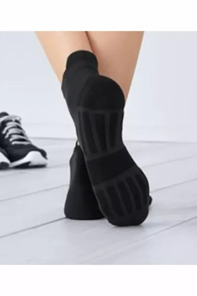 2 paren professionele antibacteriële naadloze zwarte stap lopende sportsokken