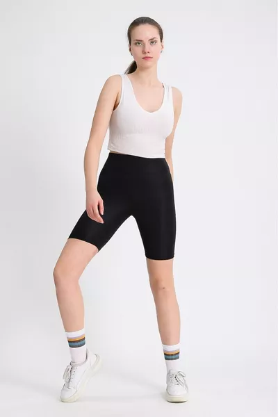 المرأة رفع ثبات عالية الخصر راكب الدراجة النارية السراويل السوداء طماق الرياضة