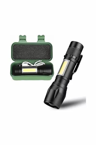 Ultra Krachtige  Lumen 5w Cob Led Usb Oplaadbare Zaklamp Jacht Zaklamp Camping Lantaarn