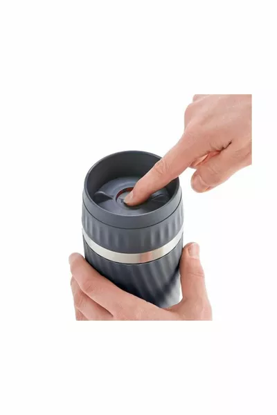كوب سفر  6 ساعات ترمس سهل الغلق رمادي محكم الغلق من  سعة 0. لتر -  -4
