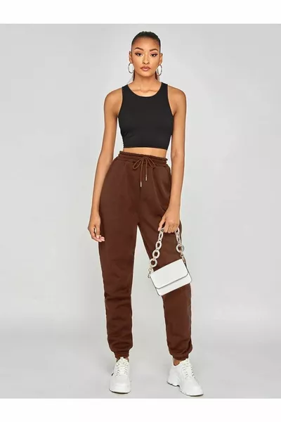 بنطال رياضي للجنسين بني