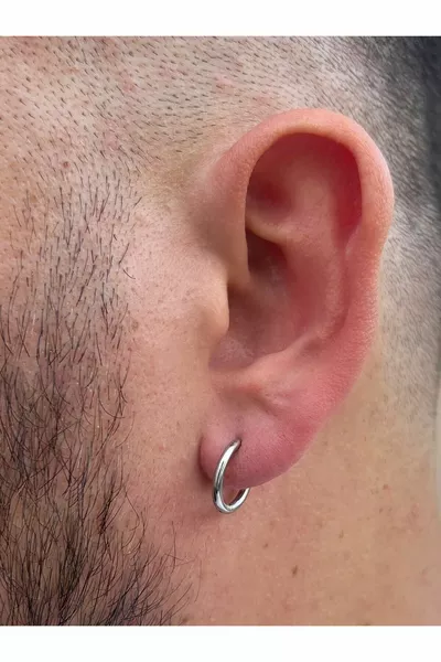 Men's Steel Jewelry Stainless Non-tarnishing Custom Design Fashion Hoop Earrings