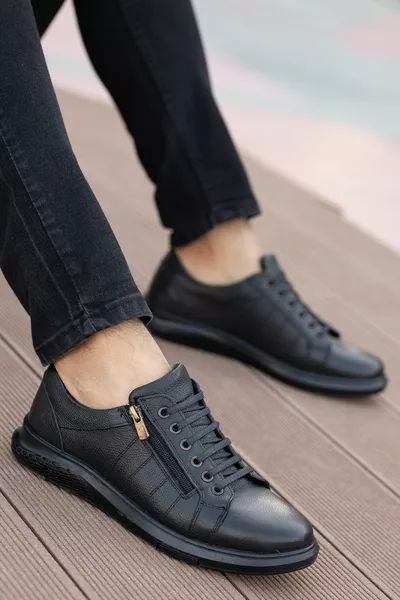 Гарантирани  Ежедневни ортопедични мъжки обувки от естествена кожа