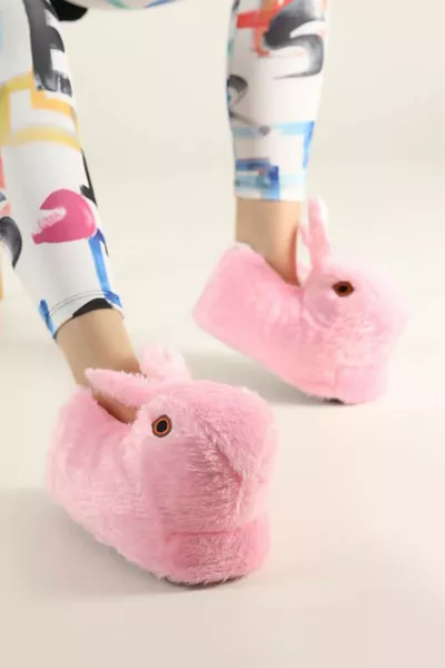 Нов сезон Заек Модел Нехлъзгаща се подметка Panduf Дамски домашни ботуши