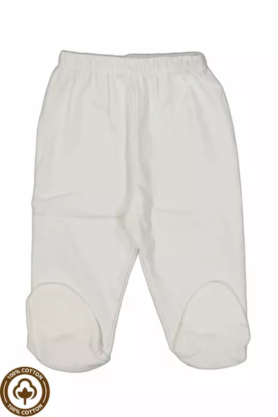 Unisexe bébé peigné coton bio 0-6 mois chaussons bébé simple fond lot de 4 - écru
