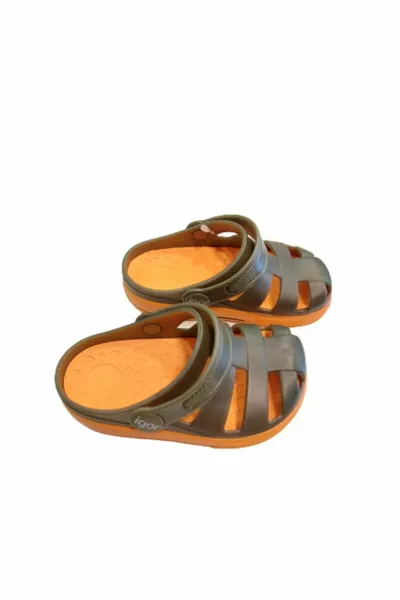  صنادل علا كومبي للأطفال باللون البرتقالي الكاكي