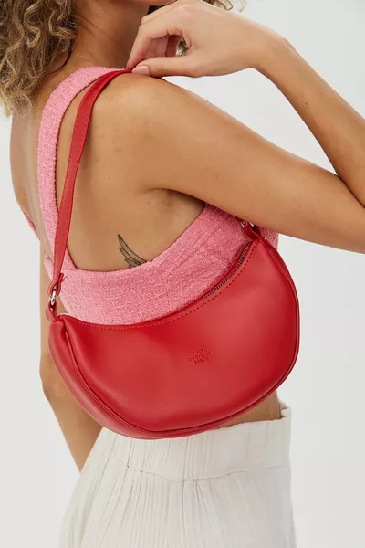 Rouge  Sac à main et à bandoulière en similicuir L : L : L :6 cm