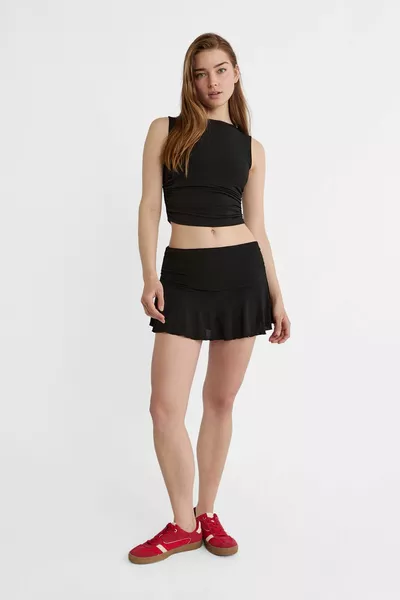 Flowing ruffled shorts skirt