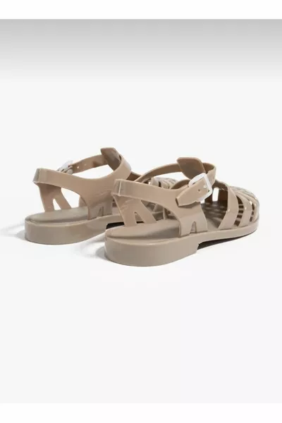 Sandales Femme Détail Ceinture Crème Rubis