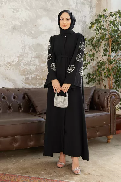 Liva Arms Stone Abaya - Schwarz