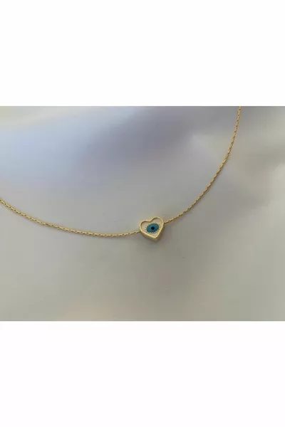 Minimal Heart Eye Necklace