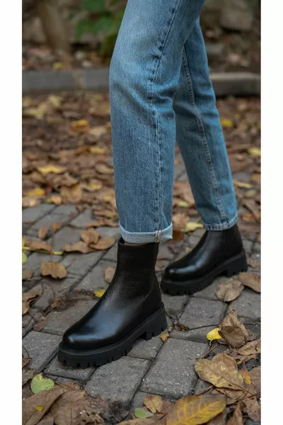 Lionel Black Genuine Leather Boots