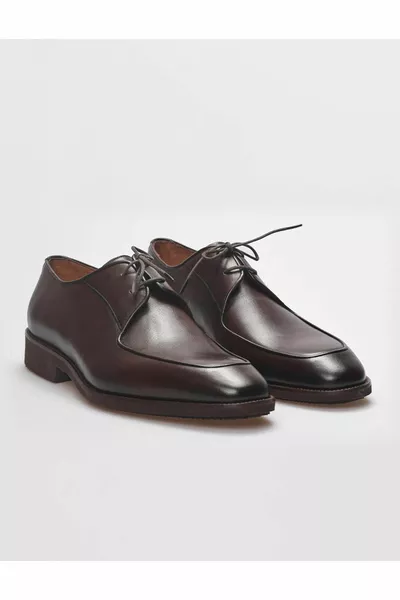 جلد طبيعي بني الدانتيل متابعة أحذية الرجال الكلاسيكية