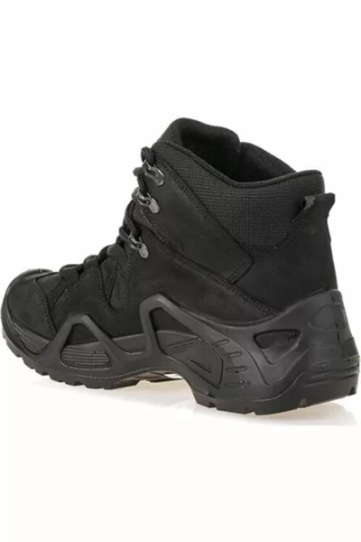 Stivali tattici impermeabili da uomo neri in pelle ns