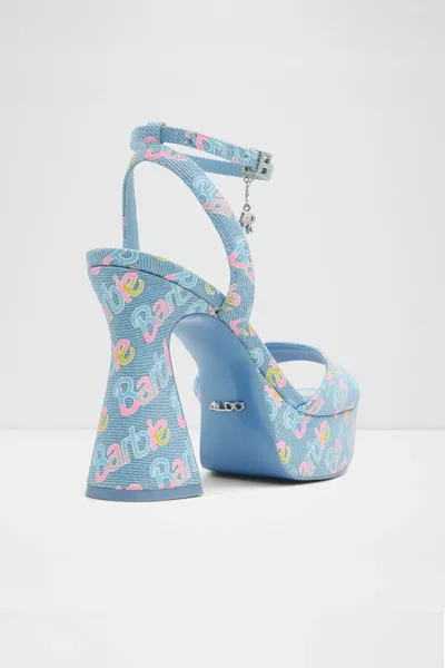 BARBIEPARTY - صنادل سهرة نسائية زرقاء بكعب عال