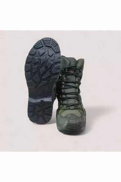 Militare Campeggio Tattico Khaki Cerniera Outdoor Faux Leather Stivali Invernali Tattici