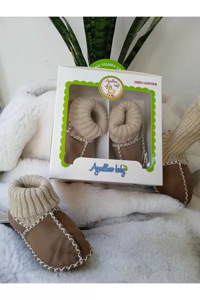 Baby Booties Fell Echtes Lammfell