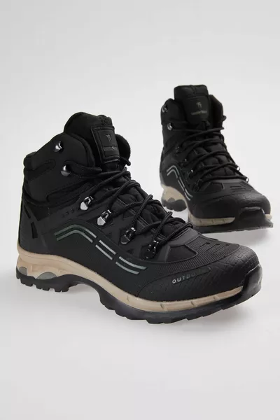 للجنسين حذاء أسود أخضر للرحلات 