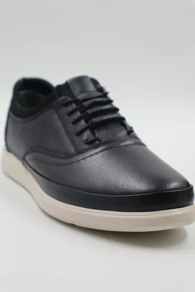 Hommes Intérieur Extérieur Cuir Véritable Ultra Confortable Léger Saisonnier Noir Chaussures Décontractées