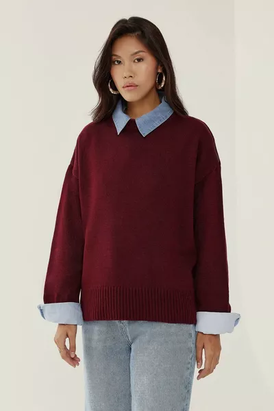 Trui met ronde hals, relaxte pasvorm en zachte gebreide stof