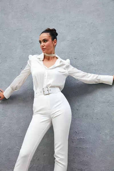 قميص ستان مبطن - Ecru