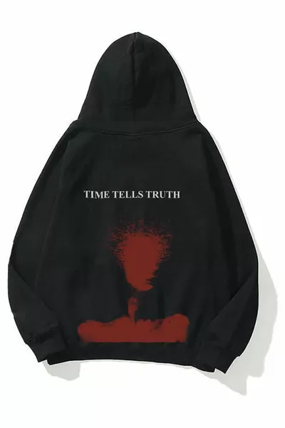 Unisex Time Tells Truth Sweatshirt Hoodie Black