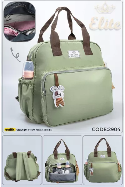 شنطة ظهر للعناية بالأم والطفل لون لونا أخضر مائي