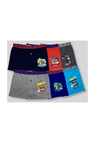 Boys' Cotton Boxers 6-Pack with Print