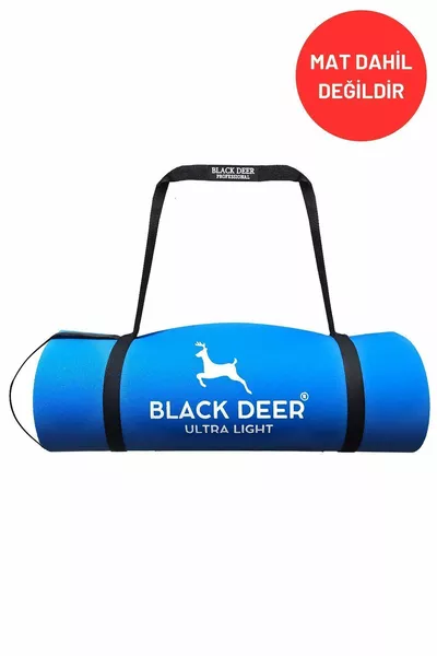 Sangle de transport réglable pour tapis de yoga Pilates et camping, avec clip, noire