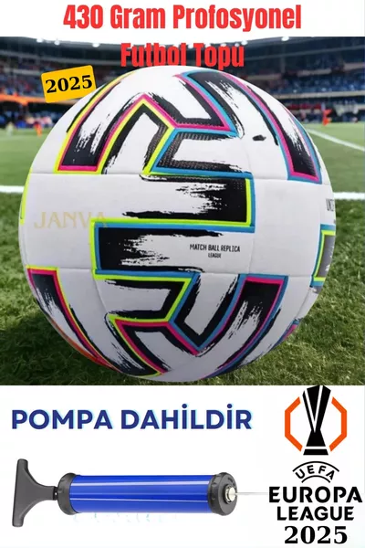 كرة قدم بتصميم خاص لدوري أبطال أوروبا يويفا، كرة مباراة وتدريب بوزن غرام ومضخة