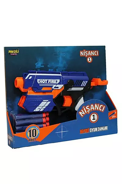 Mavi Sünger Mermi Atan Hot Fire Nişancı Oyuncak Tabanca
