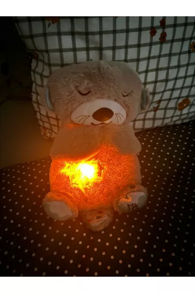 رفيق النوم قندس الماء، دُب محشو قابل للتنفس، لعبة محشوة موسيقية مضيئة تتحرك مع حركة التنفس الإيقاعية