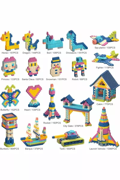 مجموعة تركيب ألعاب تعليمية كونستركتو ستيم لعبة مونتيسوري الذكاء قطع البناء