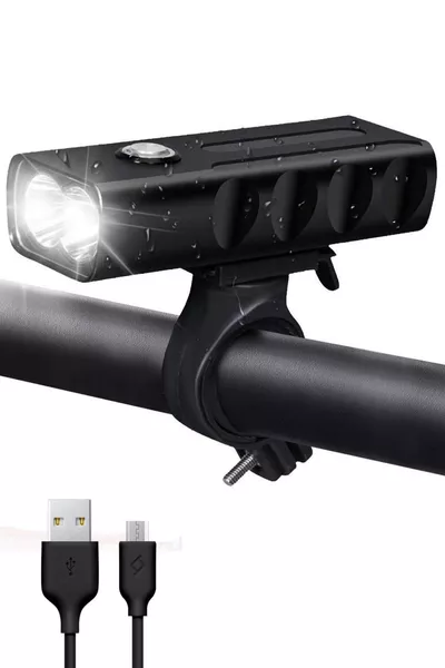 Lümen Fietsverlichting USB Oplaadbare LED Zaklamp 6 Uur 3 Modi Waterdichte Lamp