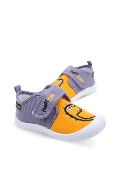 نعال داخلي تقويم العظام بنقشة الديناصور للأطفال لرياض الأطفال والحضانات والأحذية اليومية الشتوية