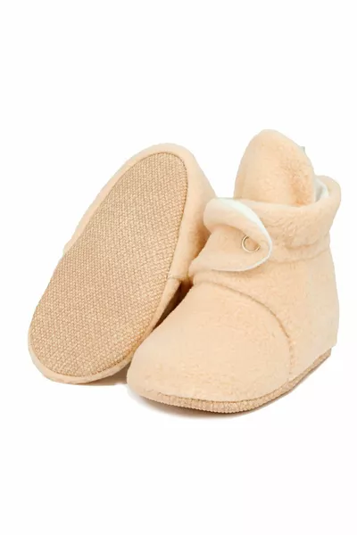 Rutschfeste Sohle, mit organischem Baumwollfutter, Ella Bonna Basic Beige Hausschuhe