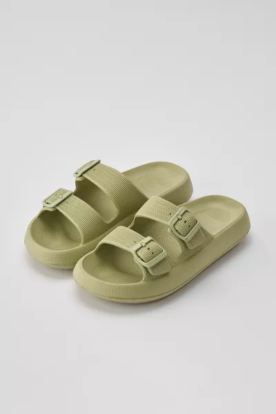 Лили Маслено Зелени Чифт Ленти Eva Платформа Ежедневни Летни Джапанки за Плаж