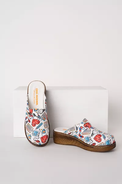 شبشب نسائي كلاسيكي فيفاكولور نبض القلب، حذاء طبي تقويمي للأطباء والممرضات والمستشفيات