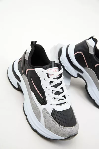 Eis-Schwarz-Puder-C Damensneaker 