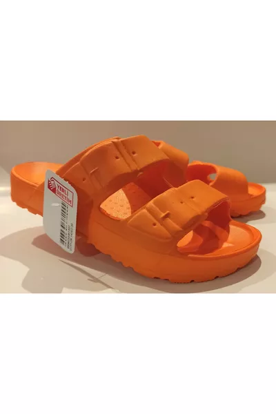 نعال خفيفة إضافية تشريحيّة برتقاليّة للمسبح والشاطئ والشرفة والتراس والحمّام والمغسلة للاستخدام داخل المنزل وفي الشارع