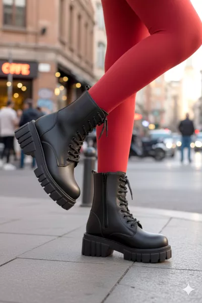 حذاء نسائي شتوي مقاوم للماء بفروة داخلية وسحاب ونعل عالي غير قابل للانزلاق