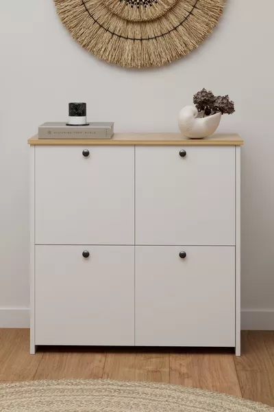 Armoire polyvalente Cube Cuisine de campagne, Salle de bain, Balcon, Cellier, Armoire à 4 étagères