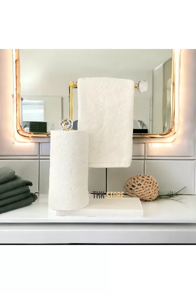 Mermer El Havluluk Kağıt Havluluk Peçetelik Kristal Taşlı