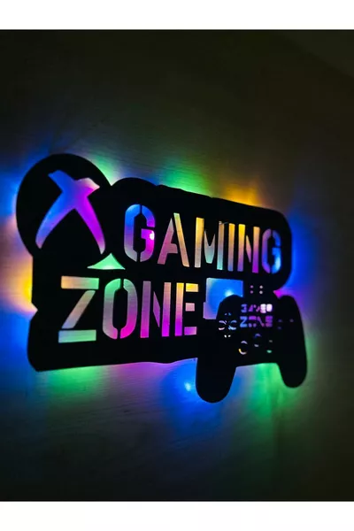 Gamer-motief Laser Gesneden Kleurrijk LED Schilderij