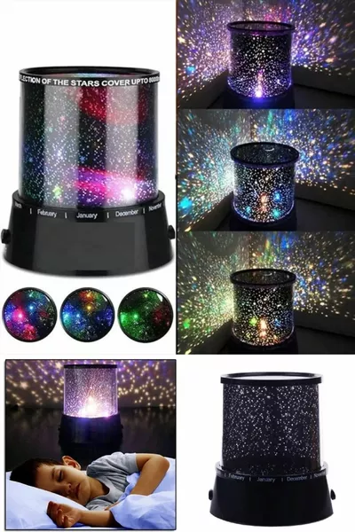 Вращающаяся ночная лампа с проекцией звезд, светодиодная лампа для ночника