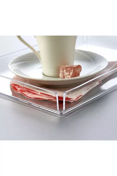 صينية عرض كريستال أكريليك من 6 قطع صينية زخرفية