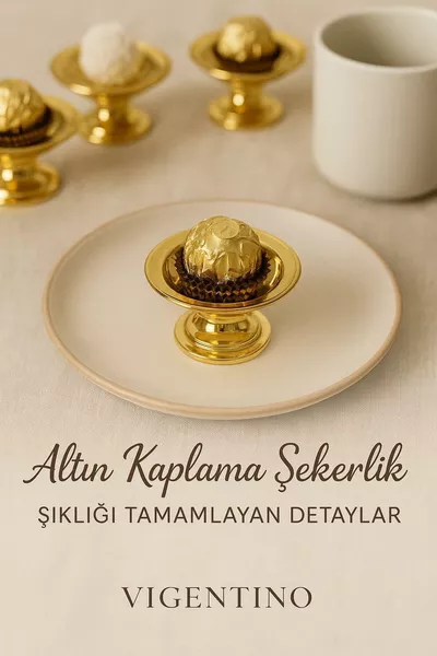 6-teiliges ABS-Dekoratives Goldbeschichtetes Bonbon-Set Schüssel 6-teiliges Macaron-Set Kaffee-Beilage Präsentationsschale Lokumschale